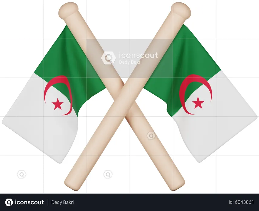 Algeria Flag Flag 3D Icon