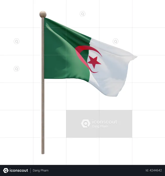 Algeria Flagpole Flag 3D Flag