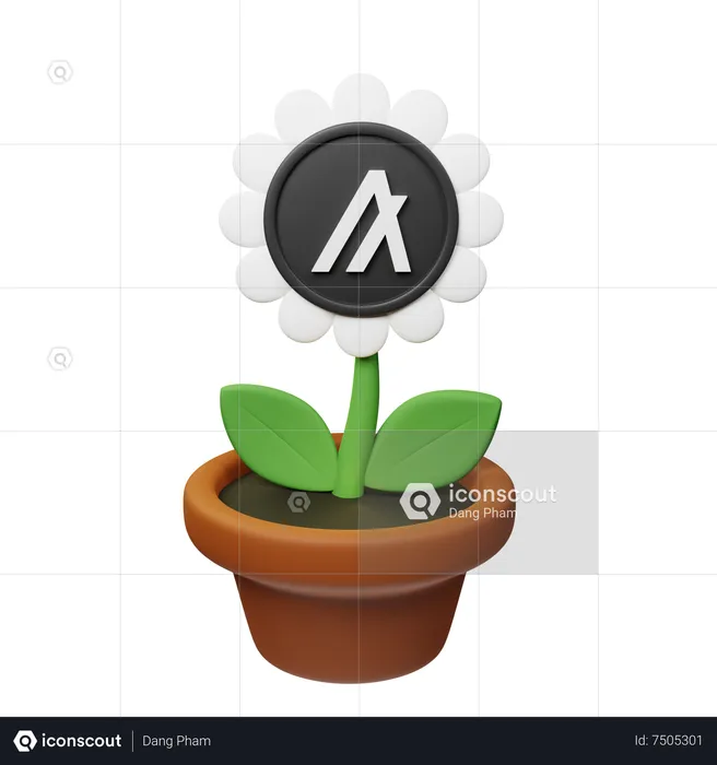 Algo Crypto Plant Pot  3D Icon