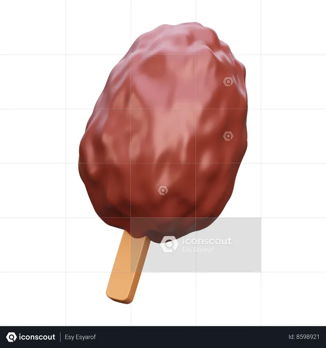 Algodon de chocolate y chocolate  3D Icon