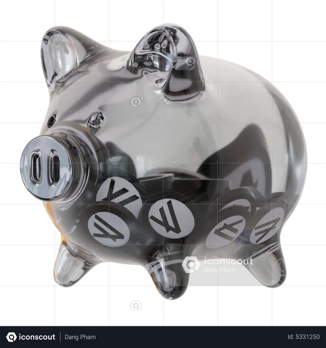 Algorand (ALGO) Clear Glass Piggy Bank  3D Icon