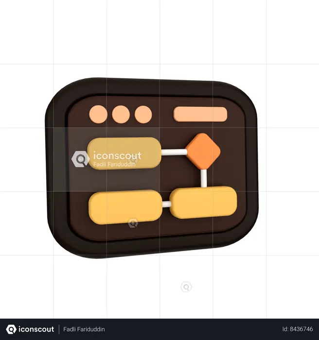 Algorithm Diagram  3D Icon