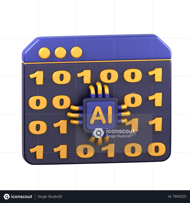 Algoritmo de inteligencia artificial  3D Icon