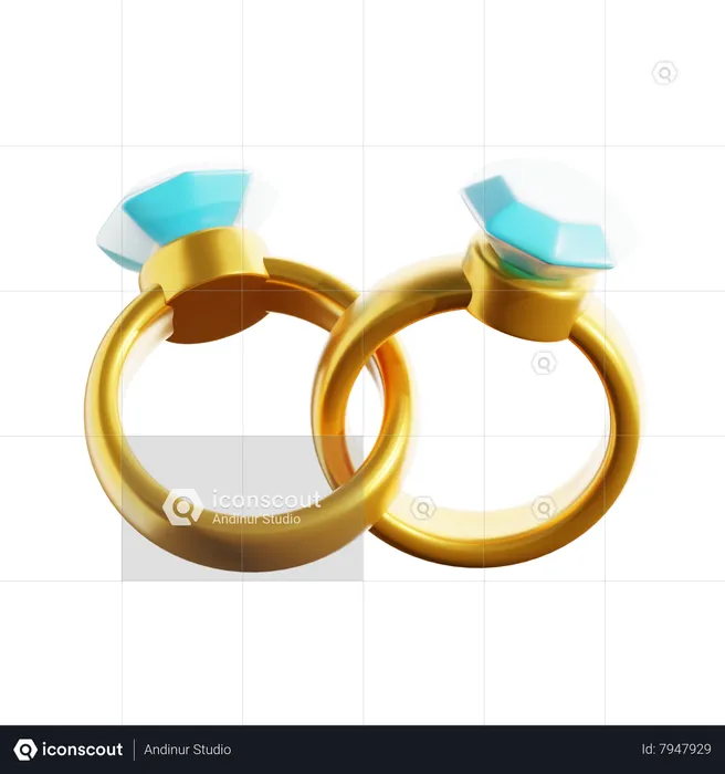 Alianças de casamento  3D Icon