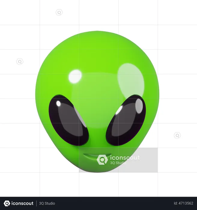 Alien Face Emoji Emoji 3D Illustration