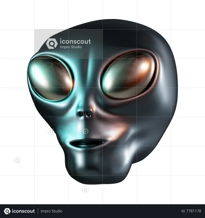 Alien Head  3D Icon