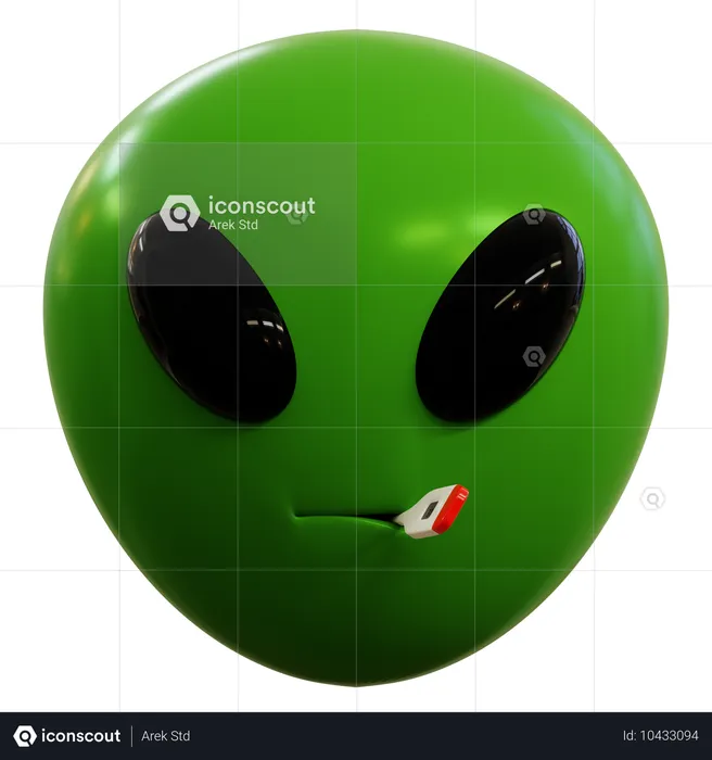 Emoji malade extraterrestre Emoji 3D Icon