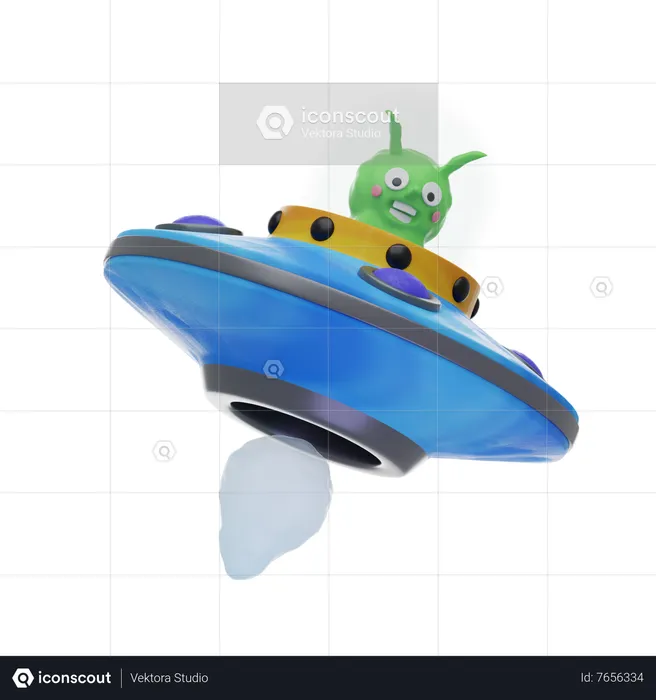 Alien Spaceship  3D Icon
