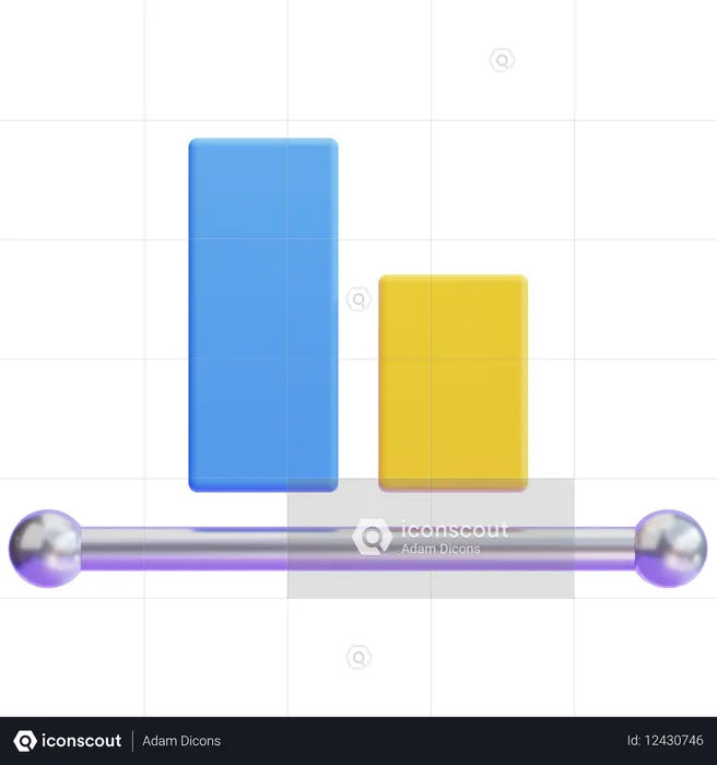 Align bottom  3D Icon