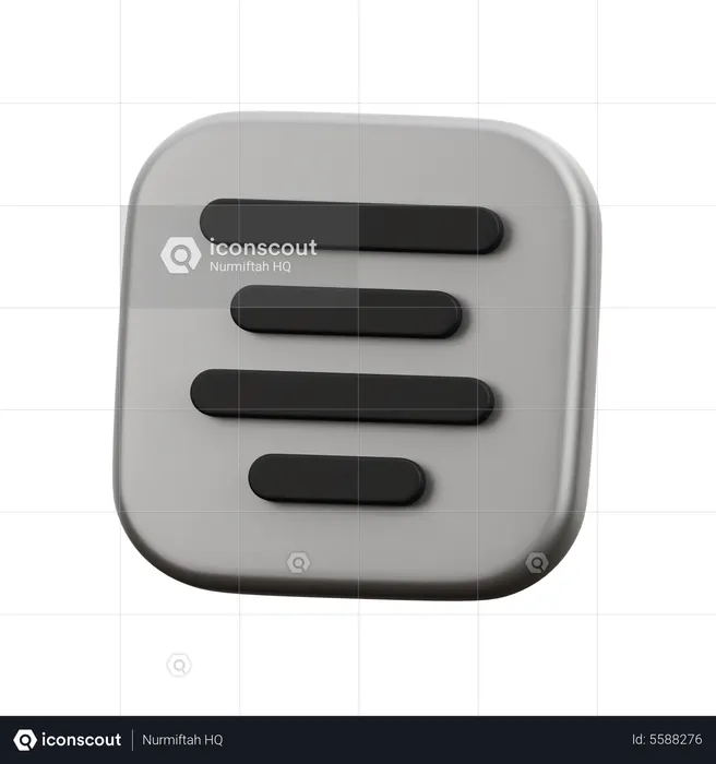 Align Text Center  3D Icon