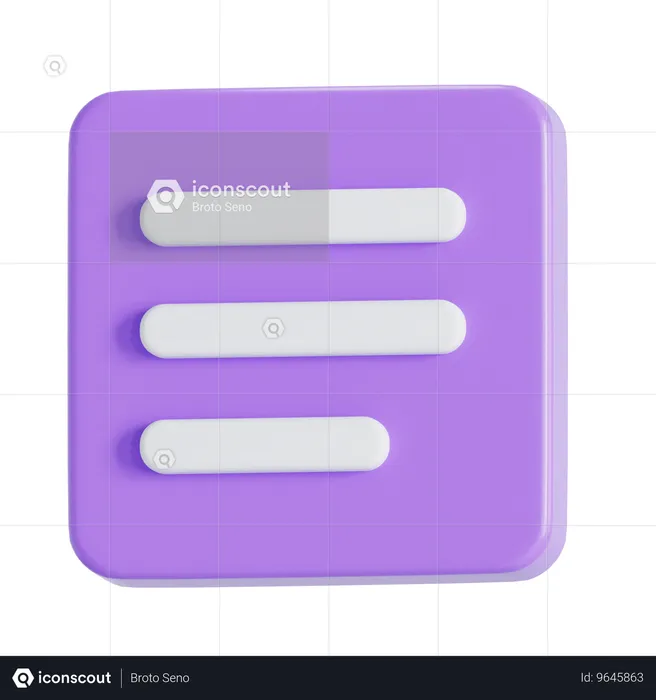 Align text left  3D Icon