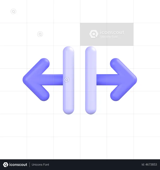 Alignement horizontal-centre  3D Icon