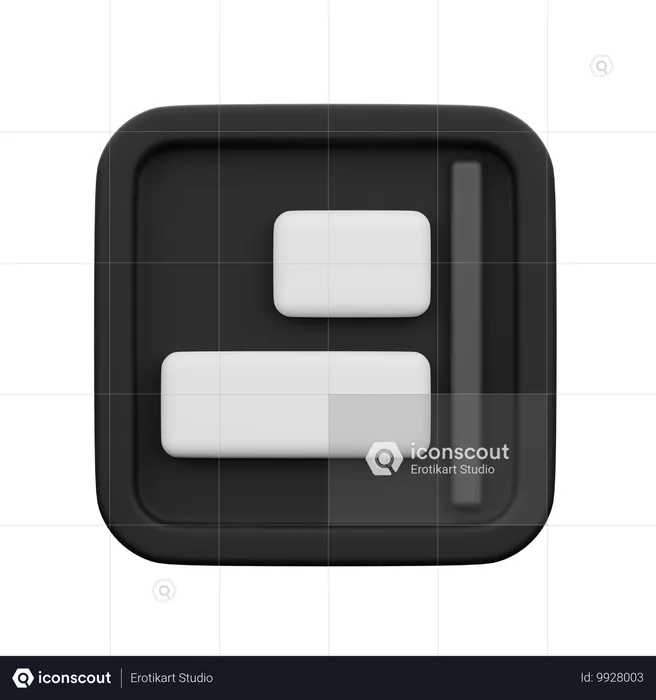 Alineación horizontal a la derecha  3D Icon