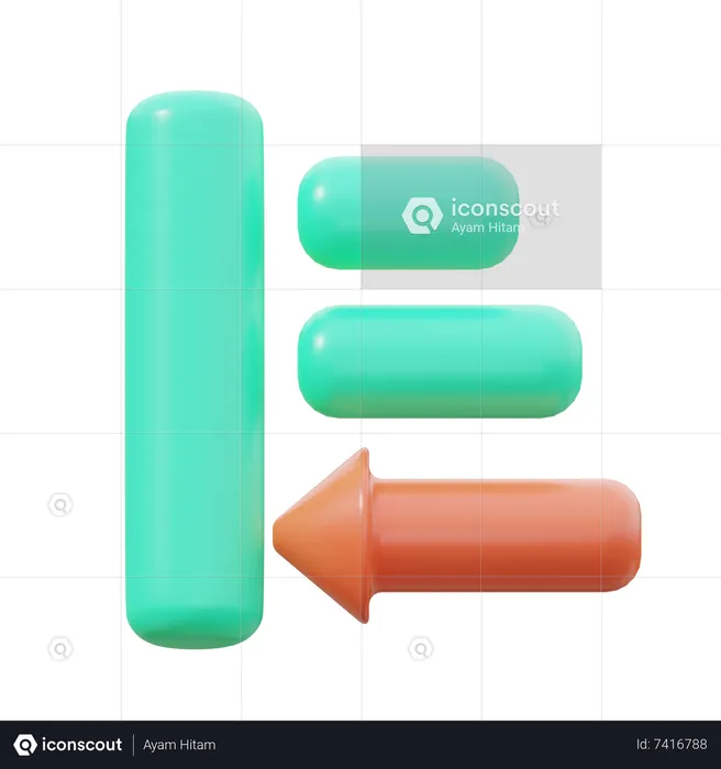 Alinhar à esquerda  3D Icon