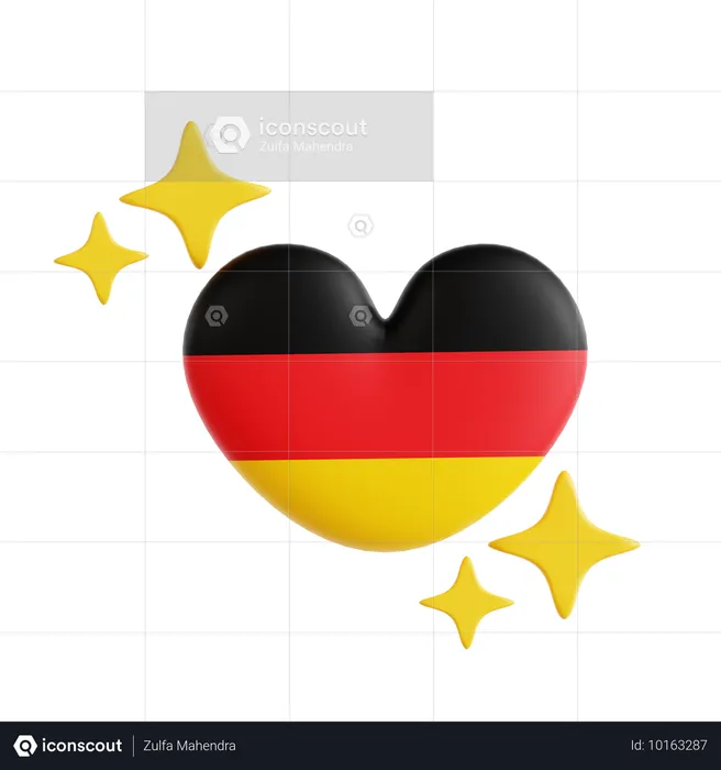 Drapeau coeur allemagne  3D Icon