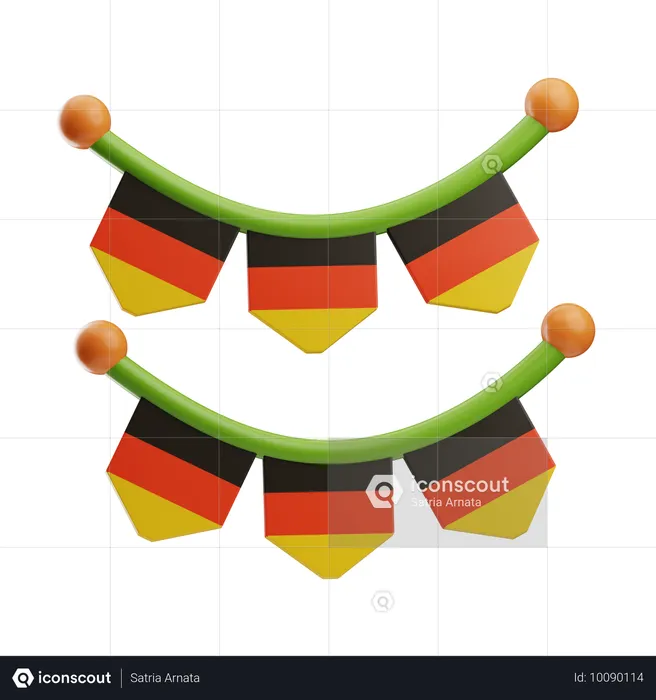 Drapeau guirlande allemagne  3D Icon