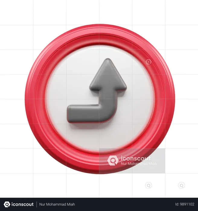 Allez tout droit  3D Icon