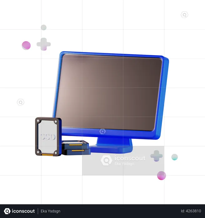 Almacenamiento de datos ssd  3D Illustration