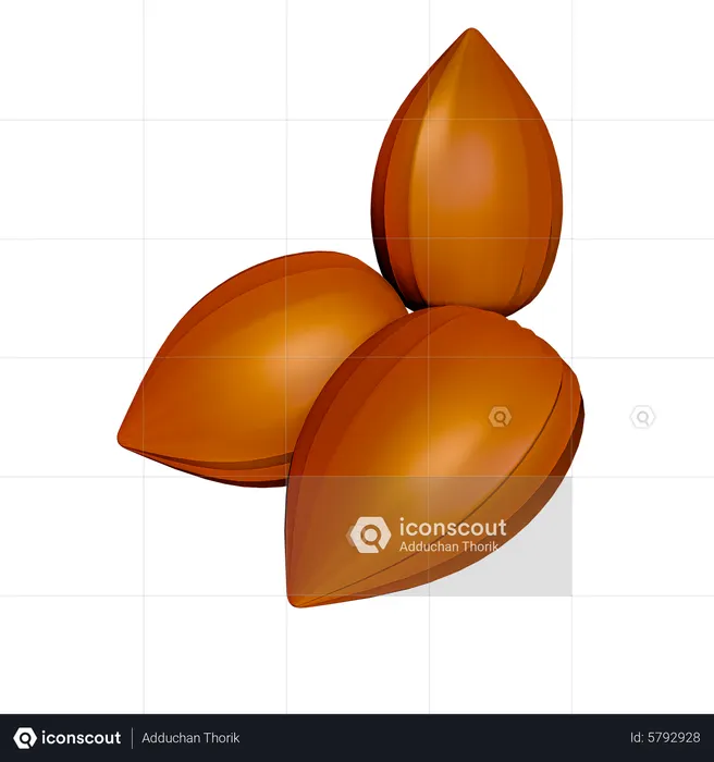 Almonds  3D Icon