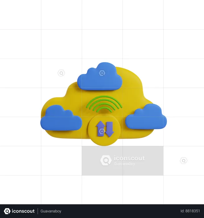 Alojamiento en la nube  3D Icon