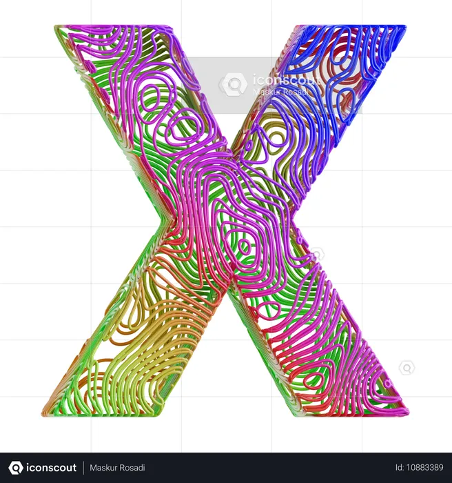 アルファベットの抽象的な形 x  3D Icon