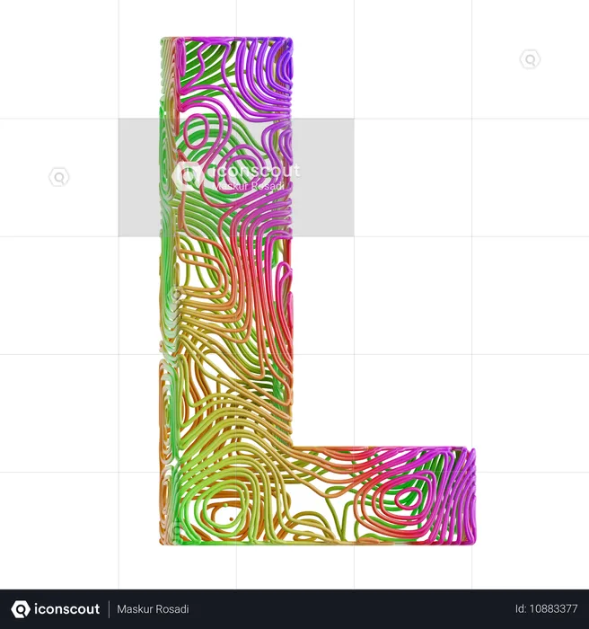 Forme abstraite de l'alphabet l  3D Icon