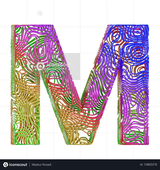 Alphabet abstrakt form m  3D Icon