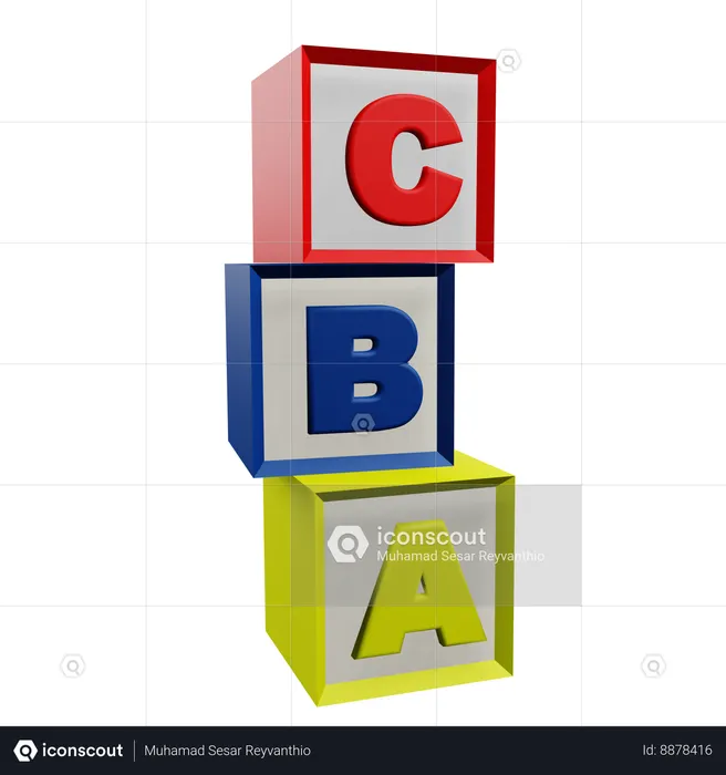 Alphabet Blocks  3D Icon