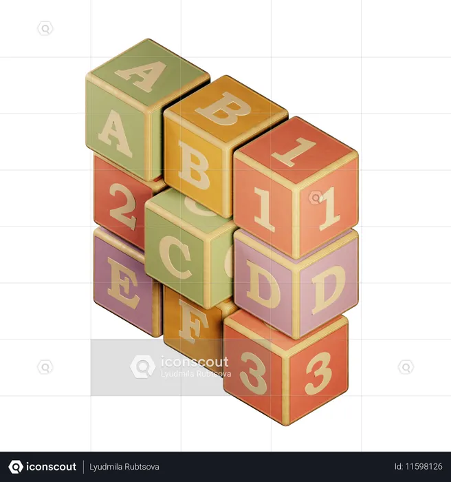 Alphabet Blocks  3D Icon