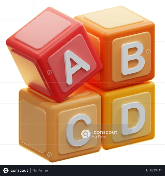 Alphabet Blocks  3D Icon