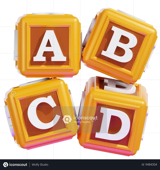 ALPHABET BLOCKS  3D Icon