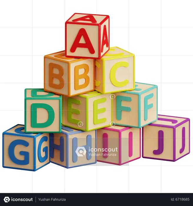 Alphabet Blocks  3D Icon