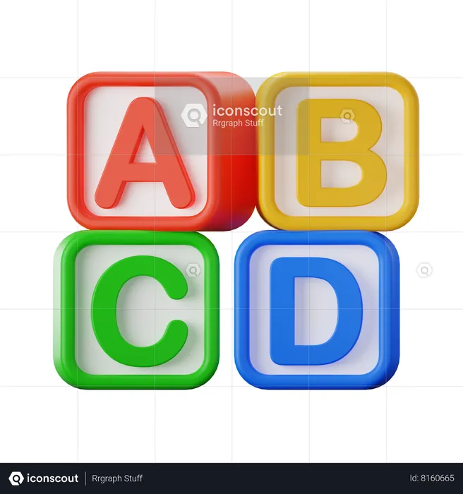 Alphabet Blocks  3D Icon