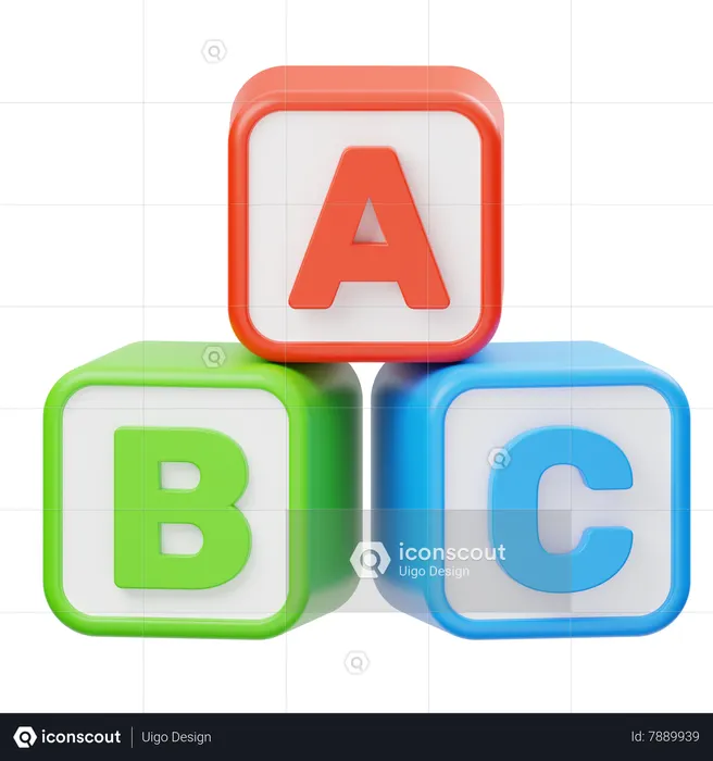 Alphabet Blocks Toy  3D Icon