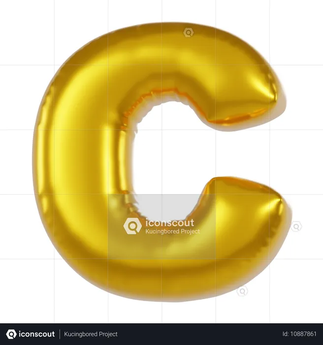 Ballon mit Alphabet C  3D Icon