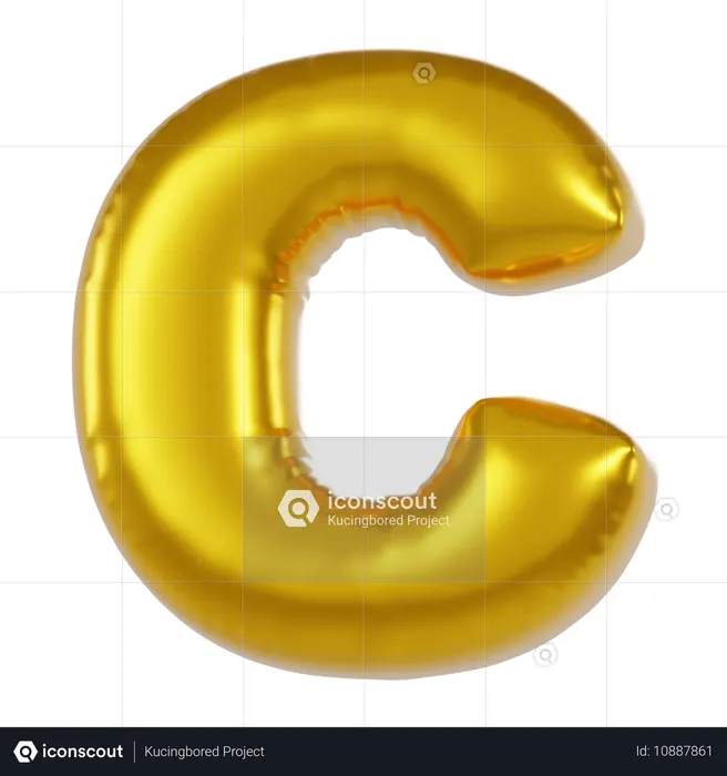 Alphabet C Balloon  3D Icon