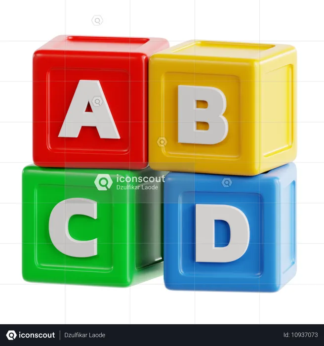 Cube alphabétique  3D Icon