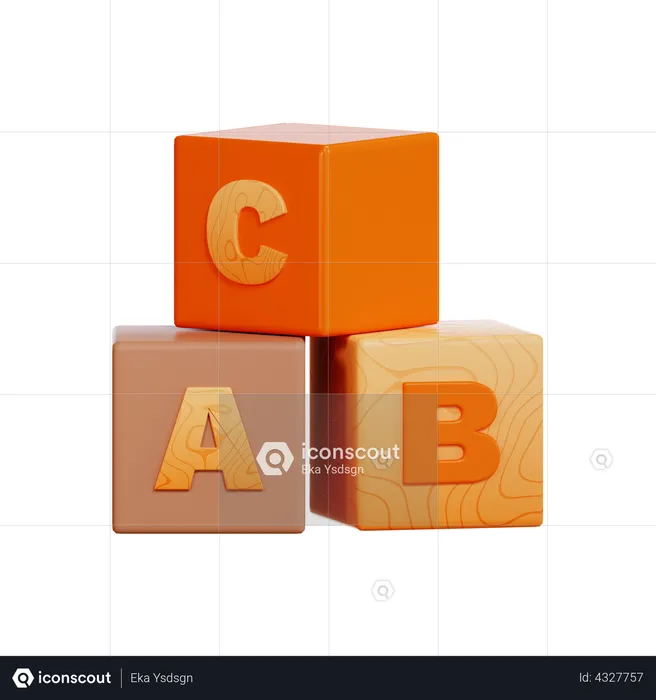 Alphabet Cube  3D Illustration