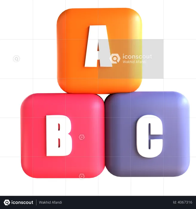 Alphabet cube  3D Illustration