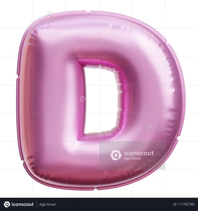 알파벳 d  3D Icon