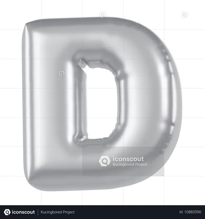 Alphabet D Balloon  3D Icon