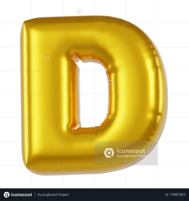 Alphabet D Balloon  3D Icon