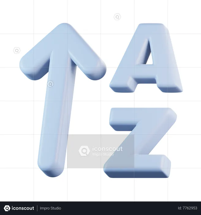 Alphabet Descending Order  3D Icon