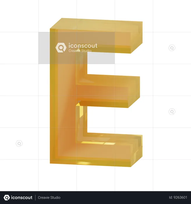 Alphabet e  3D Icon