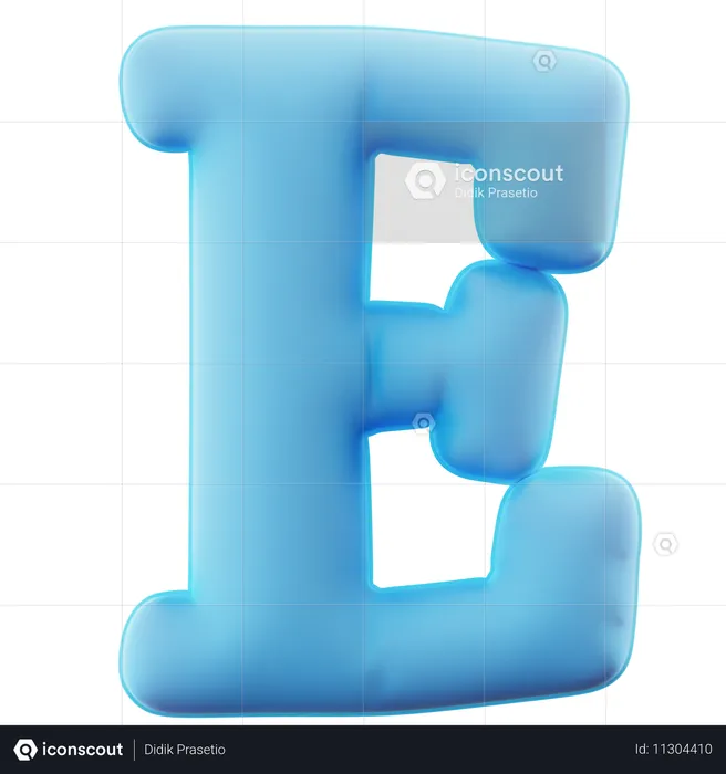 Alphabet e  3D Icon