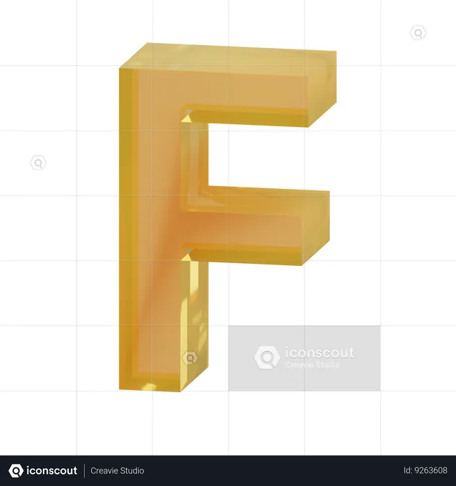 Alphabet f  3D Icon