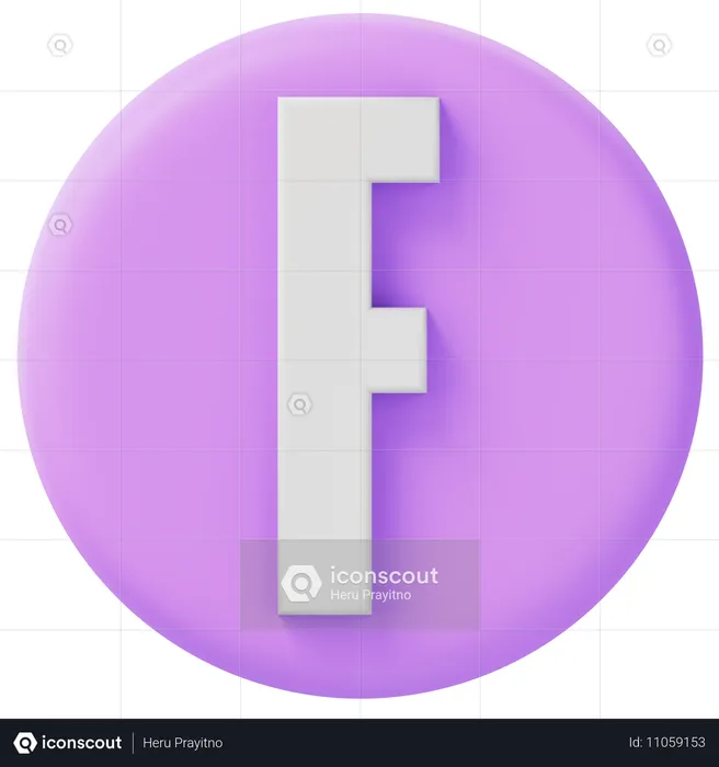 Alphabet f  3D Icon