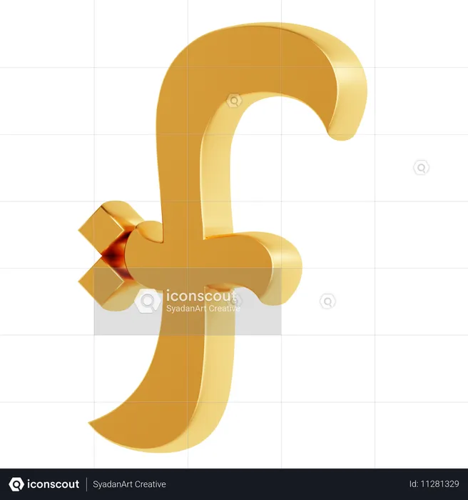 Alphabet f  3D Icon