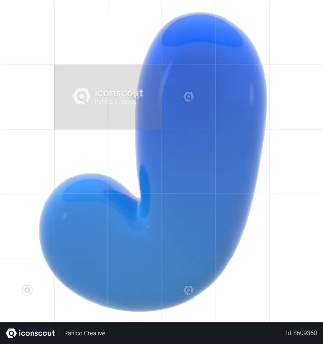 Alphabet J bubble letter  3D Icon