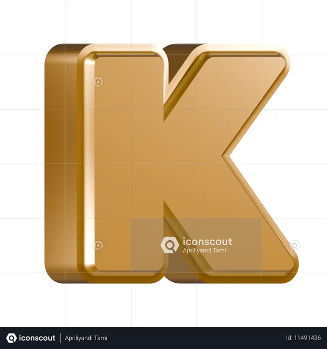 Alphabet K  3D Icon